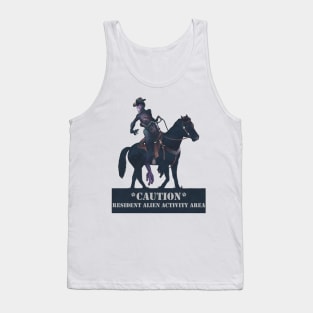 caution resident alien activity area Tank Top